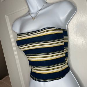 Striped Bandeau Crop Top